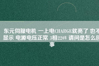 東元伺服電機 一上電CHARGE就亮了 也不顯示 電源電壓正常 3相220V 請問是怎么回事