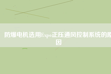 防爆電機選用Expo正壓通風控制系統的原因