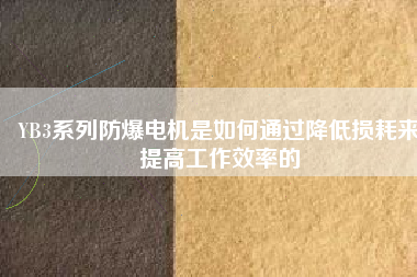 YB3系列防爆電機是如何通過降低損耗來提高工作效率的