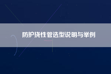 防護撓性管選型說明與舉例