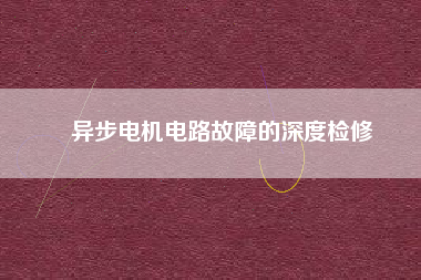 異步電機電路故障的深度檢修